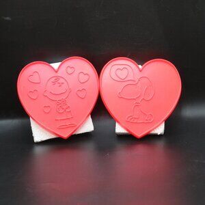 Vintage Peanuts Snoopy & Charlie Brown Heart Cookie Cutter Set